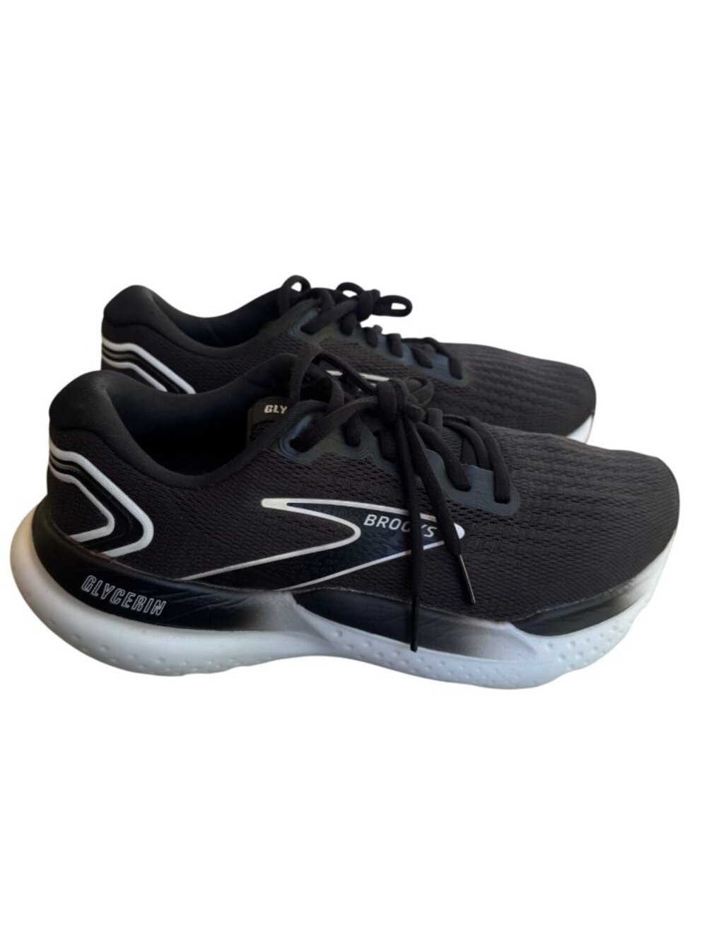 Brooks Glycerin 21 Womens Running Shoes Black White Size 7 Medium B Cushion